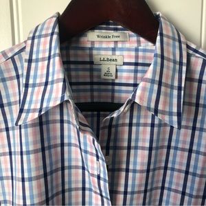 L.L. Bean Wrinkle Free Buttondown Plaid Shirt. Size S.